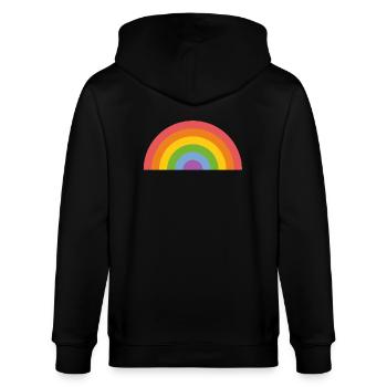 Regenbogen - Stanley/Stella Unisex Bio-Kapuzenjacke CULTIVATOR  - Schwarz - Hinten - Anna (173cm)