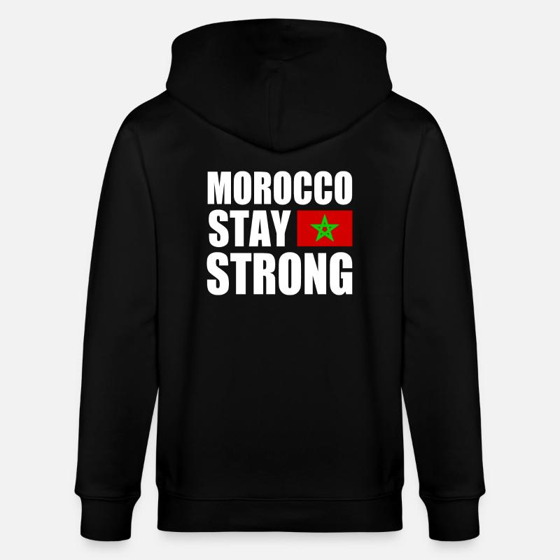 Morocco stay strong - Veste à capuche bio CULTIVATOR Stanley/Stella Unisexe - noir