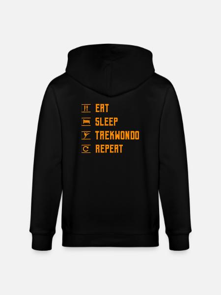 Eat Sleep Taekwondo Repeat - Stanley/Stella CULTIVATOR Unisex Organic Hooded Jacket - black