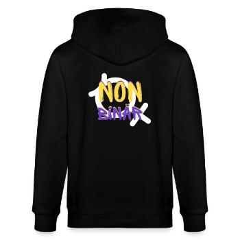 Identité NON BINAIRE - Veste à capuche bio CULTIVATOR Stanley/Stella Unisexe - noir - Dos - Anna (173cm)