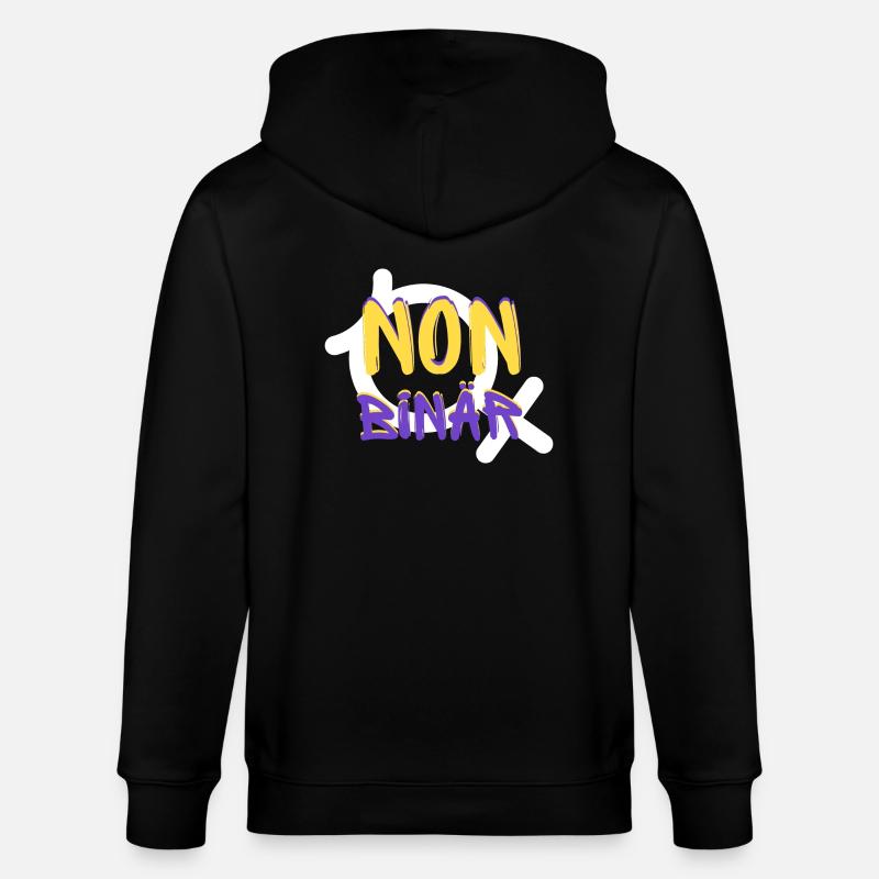 NON BINARY Identity - Stanley/Stella CULTIVATOR  Unisex Organic Hooded Jacket - black