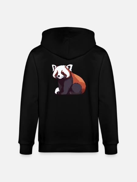 red panda - Stanley/Stella CULTIVATOR Unisex Organic Hooded Jacket - black