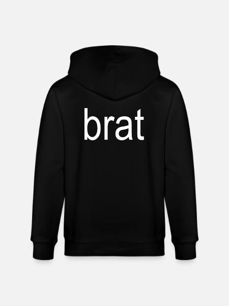 brat white text 5000 - Stanley/Stella CULTIVATOR Unisex Organic Hooded Jacket - black