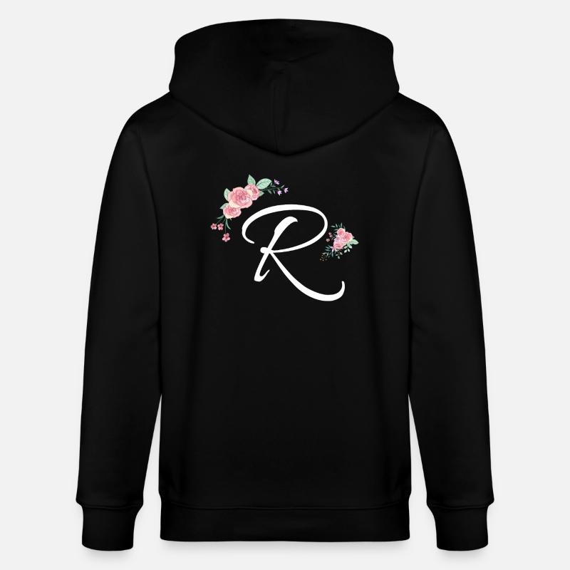Lettre r fleurs - Veste à capuche bio CULTIVATOR Stanley/Stella Unisexe - noir