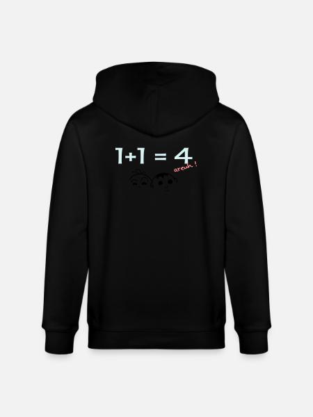 1 + 1 = 4 - Stanley/Stella CULTIVATOR Unisex Organic Hooded Jacket - black