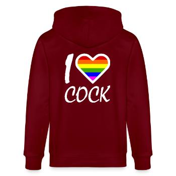 I love - Veste à capuche bio CULTIVATOR Stanley/Stella Unisexe - bordeaux - Dos - Anna (173cm)