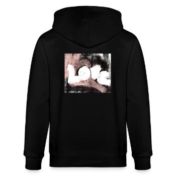 Love Love Design Abstract Modern - Stanley/Stella CULTIVATOR  Unisex Organic Hooded Jacket - black - Back - Anna (173cm)