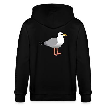 Coole Möwe - Stanley/Stella Unisex Bio-Kapuzenjacke CULTIVATOR  - Schwarz - Hinten - Anna (173cm)