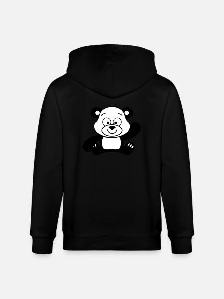 pandabär cute - Stanley/Stella Unisex Bio-Kapuzenjacke CULTIVATOR  - Schwarz