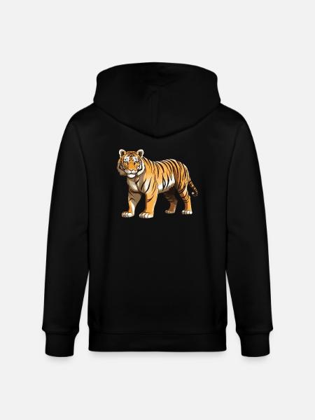 Tiger Tier - Stanley/Stella Unisex Bio-Kapuzenjacke CULTIVATOR - Schwarz