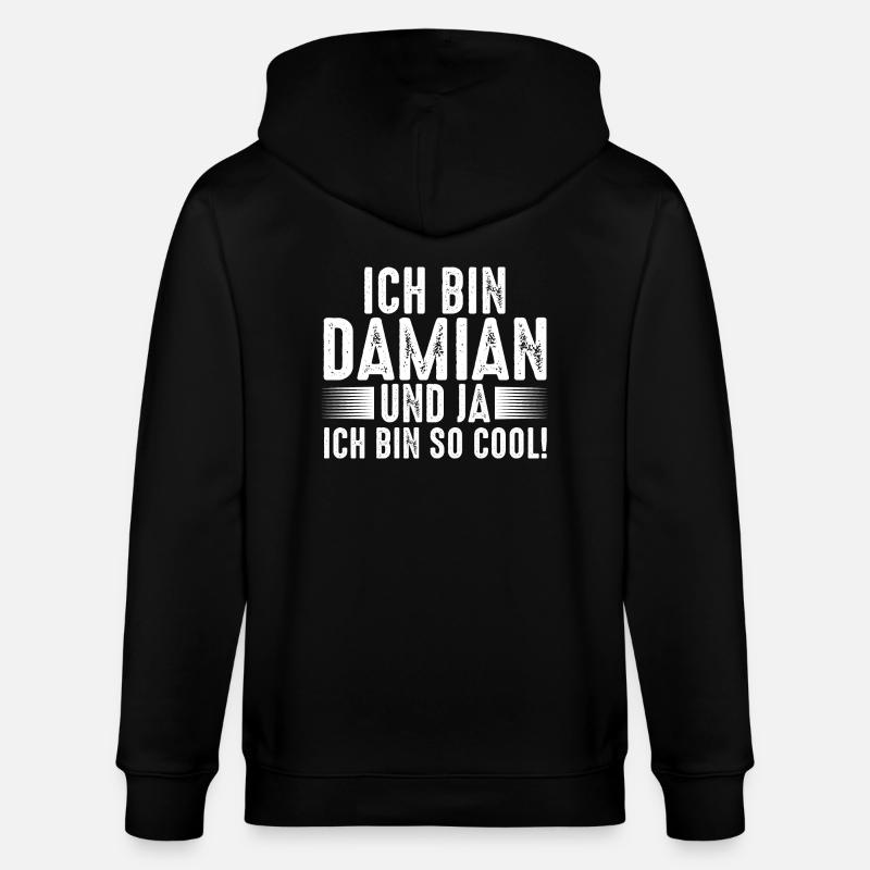Prénom Damian - Veste à capuche bio CULTIVATOR Stanley/Stella Unisexe - noir