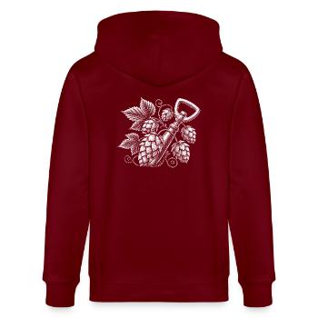Hopfen - Stanley/Stella Unisex Bio-Kapuzenjacke CULTIVATOR  - Burgunderrot - Hinten - Anna (173cm)