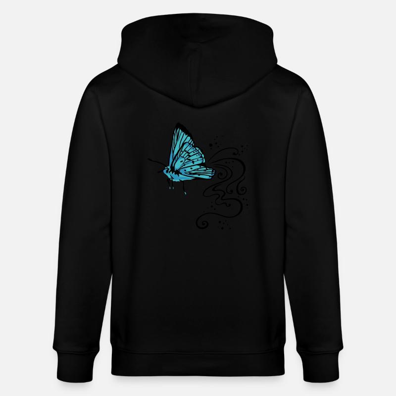 Schmetterling - Stanley/Stella Unisex Bio-Kapuzenjacke CULTIVATOR  - Schwarz
