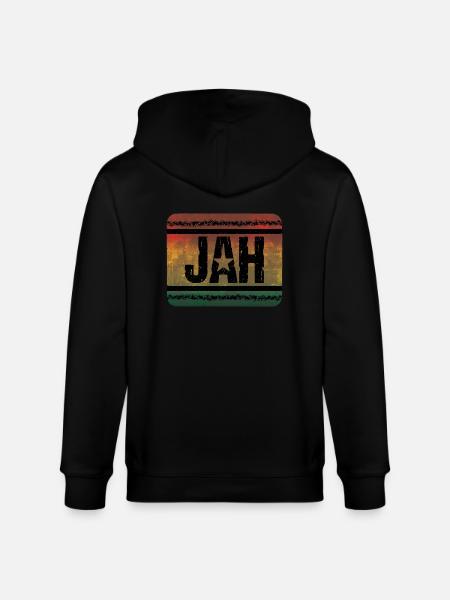 Jah Reggae - Stanley/Stella CULTIVATOR  Unisex Organic Hooded Jacket - black