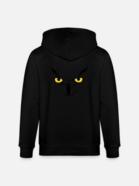 Owl face - Stanley/Stella Unisex Bio-Kapuzenjacke CULTIVATOR  - Schwarz
