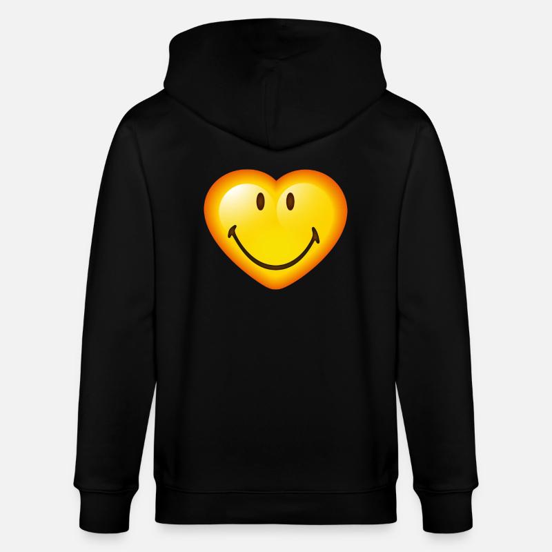 Smiley Glossy Heart - Veste à capuche bio CULTIVATOR Stanley/Stella Unisexe - noir