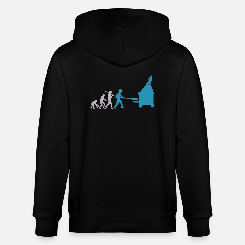 Pizza Bäcker Evolution - Stanley/Stella Unisex Bio-Kapuzenjacke CULTIVATOR  - Schwarz