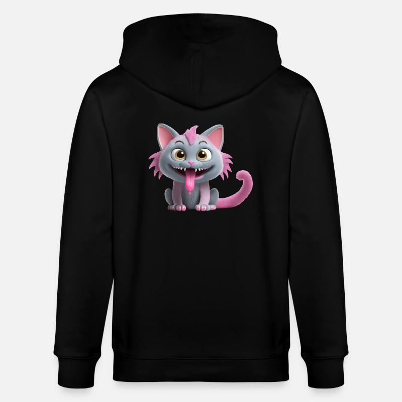 Chat monstre effrayant et mignon - Veste à capuche bio CULTIVATOR Stanley/Stella Unisexe - noir