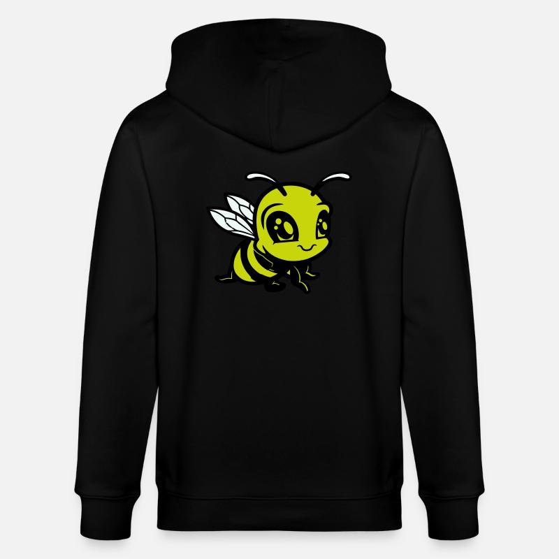 biene hummel comic - Stanley/Stella Unisex Bio-Kapuzenjacke CULTIVATOR  - Schwarz