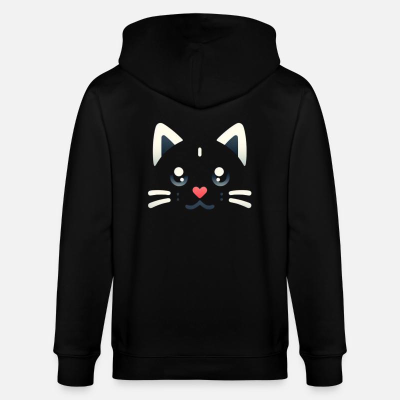 Chatons Kawaii, Animaux de compagnie - Veste à capuche bio CULTIVATOR Stanley/Stella Unisexe - noir
