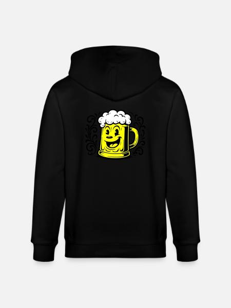 Beer Funny Comic - Stanley/Stella CULTIVATOR  Unisex Organic Hooded Jacket - black
