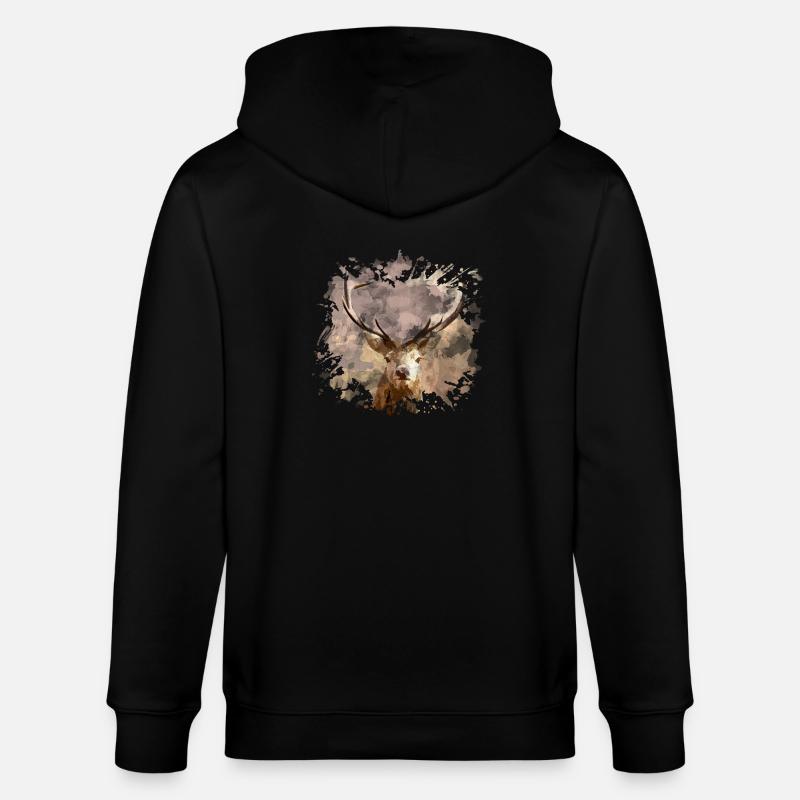 cerf - Veste à capuche bio CULTIVATOR Stanley/Stella Unisexe - noir