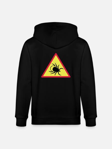 Attention ticks - Stanley/Stella CULTIVATOR  Unisex Organic Hooded Jacket - black