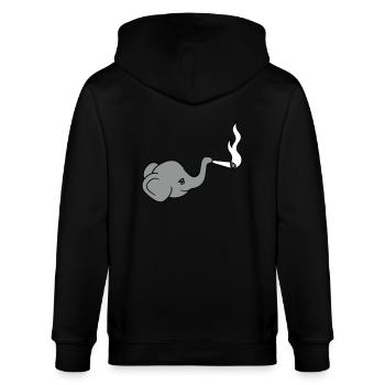 elephant head bekiff kiffen joint stoned weed ca - Stanley/Stella CULTIVATOR  Unisex Organic Hooded Jacket - black - Back - Anna (173cm)