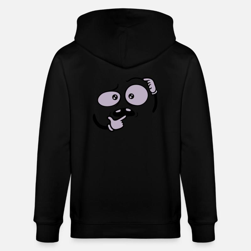 Hand Geste skeptisches Gesicht - Stanley/Stella Unisex Bio-Kapuzenjacke CULTIVATOR  - Schwarz