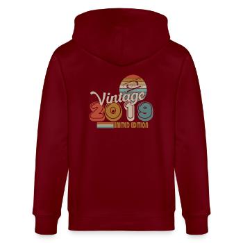 2019 - Stanley/Stella Unisex Bio-Kapuzenjacke CULTIVATOR  - Burgunderrot - Hinten - Anna (173cm)