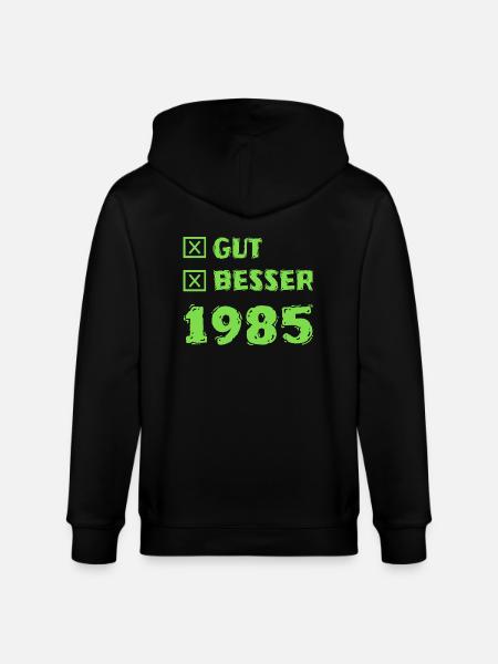 Year 1985 - Stanley/Stella CULTIVATOR Unisex Organic Hooded Jacket - black