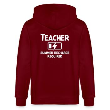 Recharge d’été pour les enseignants - Veste à capuche bio CULTIVATOR Stanley/Stella Unisexe - bordeaux - Dos - Anna (173cm)