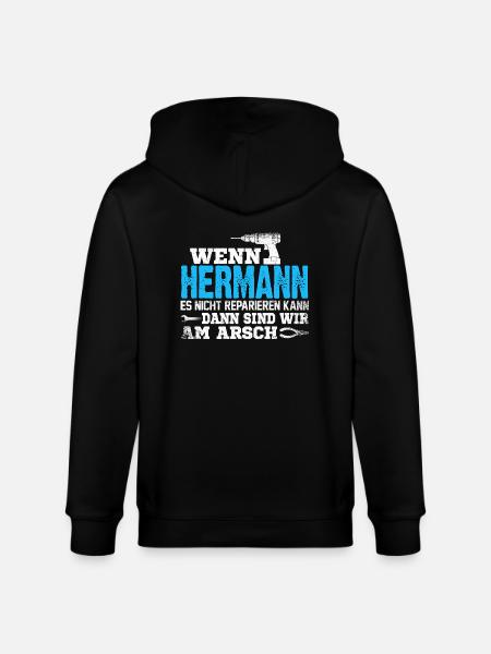 HERMANN - kann es reparieren - Stanley/Stella Unisex Bio-Kapuzenjacke CULTIVATOR - Schwarz