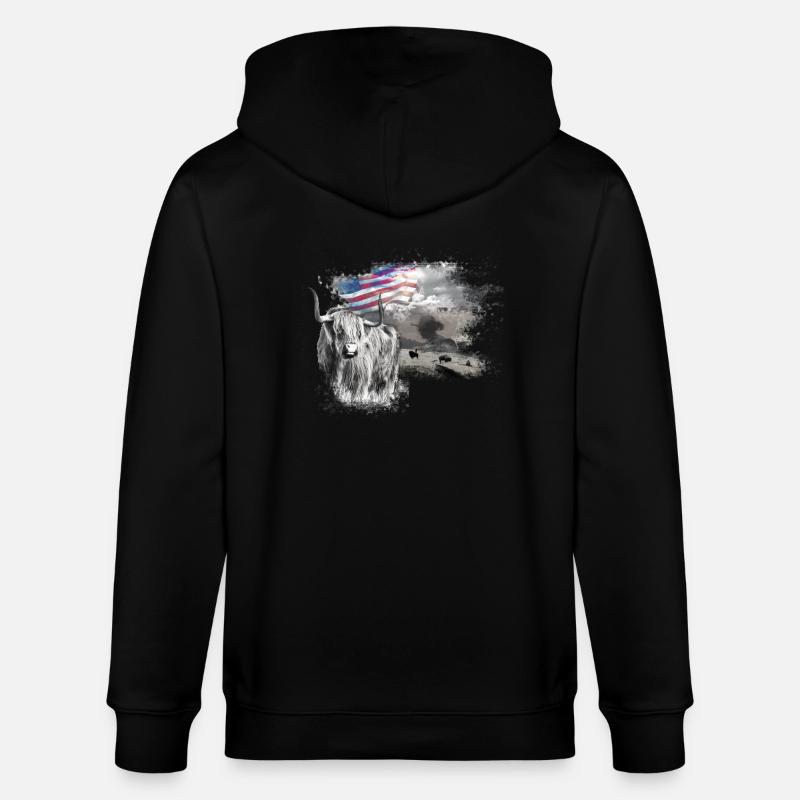 kl_linedance24a - Stanley/Stella Unisex Bio-Kapuzenjacke CULTIVATOR  - Schwarz