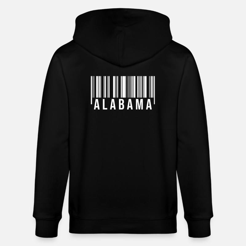 Code-barres de l’Alabama - Veste à capuche bio CULTIVATOR Stanley/Stella Unisexe - noir