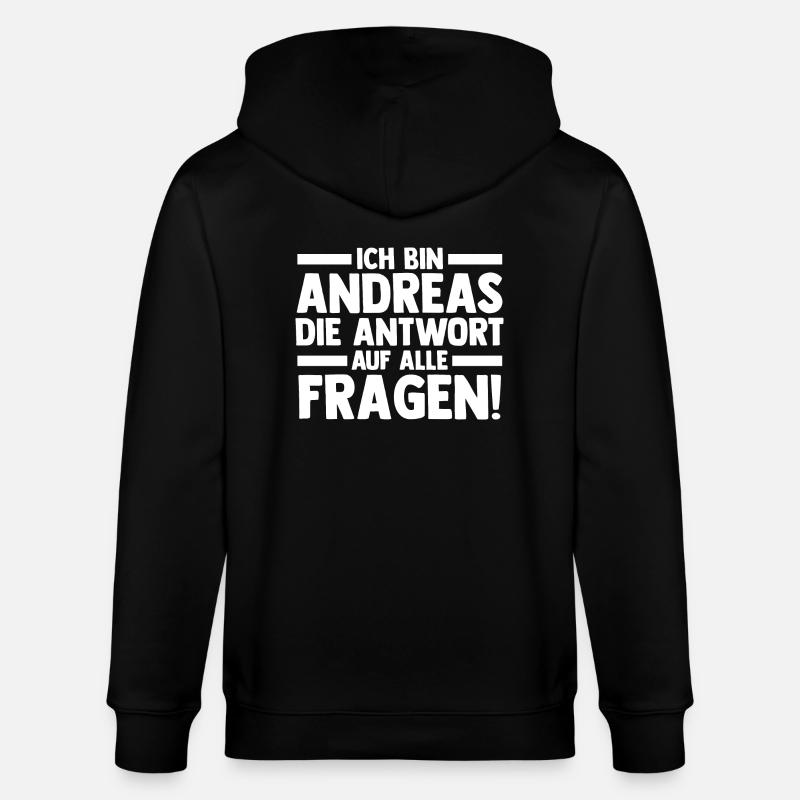 Prénom Andreas - Veste à capuche bio CULTIVATOR Stanley/Stella Unisexe - noir