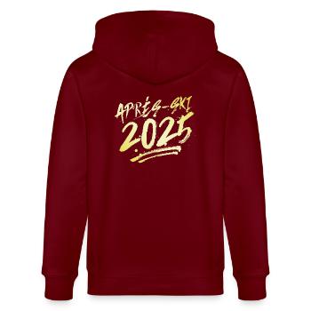 Après-ski 2025 - Veste à capuche bio CULTIVATOR Stanley/Stella Unisexe - bordeaux - Dos - Anna (173cm)