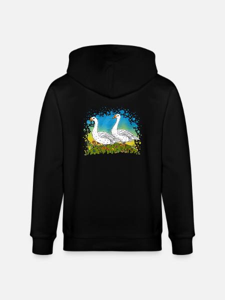 Geese - Stanley/Stella CULTIVATOR  Unisex Organic Hooded Jacket - black