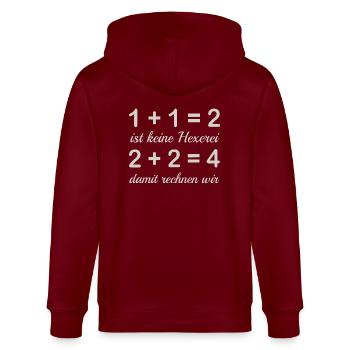 Calculer - Veste à capuche bio CULTIVATOR Stanley/Stella Unisexe - bordeaux - Dos - Anna (173cm)