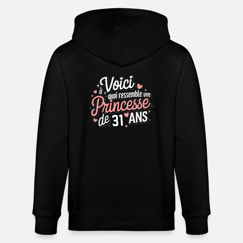 Princesse de 31 Ans - Veste à capuche bio CULTIVATOR Stanley/Stella Unisexe - noir