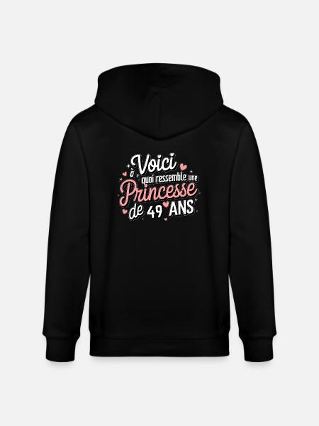 Princesse de 49 Ans - Veste à capuche bio CULTIVATOR Stanley/Stella Unisexe - noir