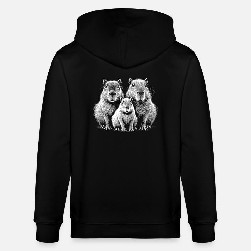 Capybara - Stanley/Stella Unisex Bio-Kapuzenjacke CULTIVATOR  - Schwarz
