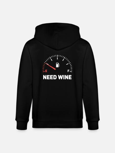 Tank empty – need wine now! - Stanley/Stella CULTIVATOR Unisex Organic Hooded Jacket - black
