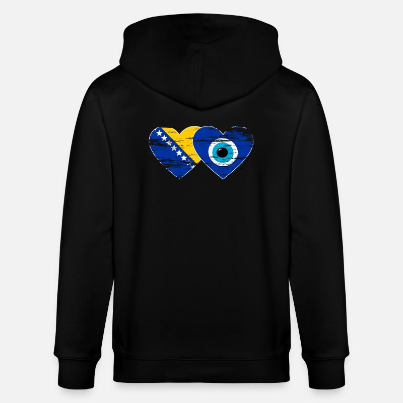 Drapeau de Bosnie Nazarpearl utilisé - Veste à capuche bio CULTIVATOR Stanley/Stella Unisexe - noir