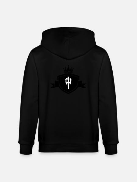 Trident Coat of Arms - Stanley/Stella CULTIVATOR Unisex Organic Hooded Jacket - black