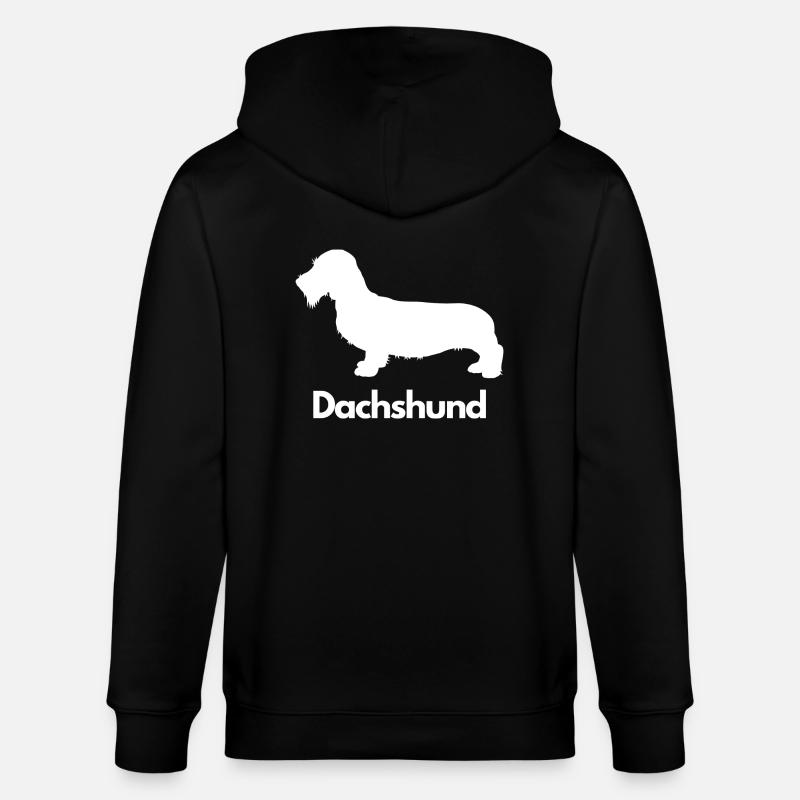 Dachshund, Dackel, Teckel, Rauhaardackel - Stanley/Stella Unisex Bio-Kapuzenjacke CULTIVATOR  - Schwarz