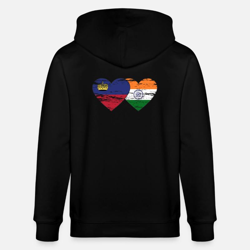 Liechtenstein Inde drapeau utilisé - Veste à capuche bio CULTIVATOR Stanley/Stella Unisexe - noir