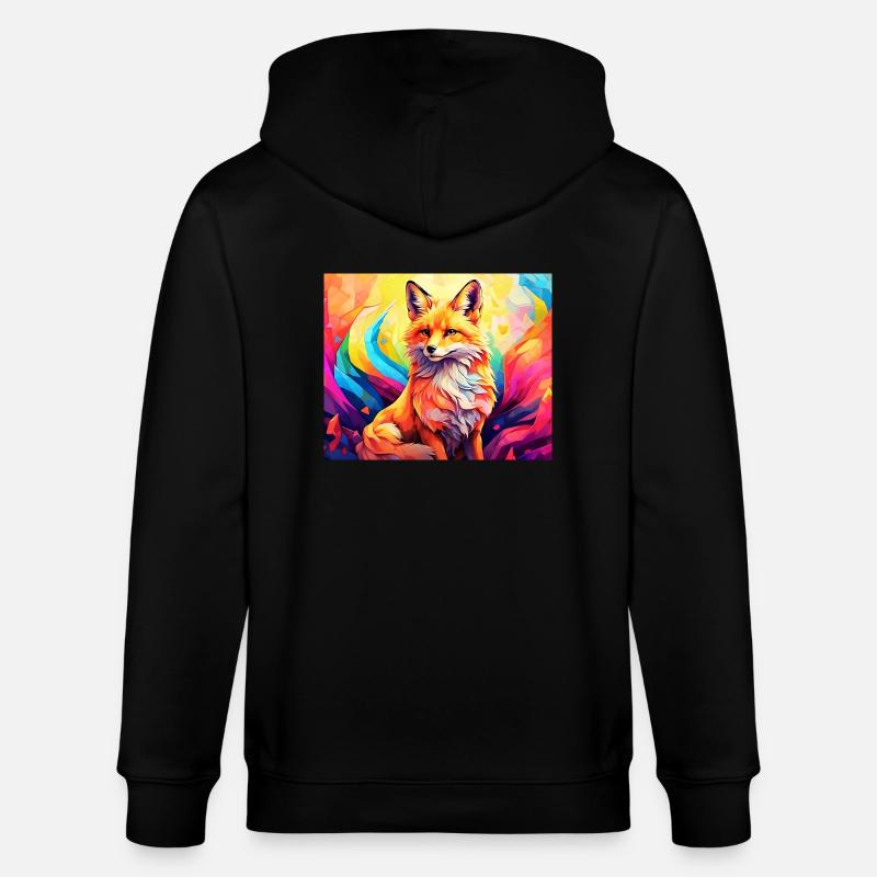 cute fox #fox #cute - Stanley/Stella CULTIVATOR  Unisex Organic Hooded Jacket - black