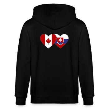 Kanada Slowakei Flagge Herz - Stanley/Stella Unisex Bio-Kapuzenjacke CULTIVATOR  - Schwarz - Hinten - Anna (173cm)