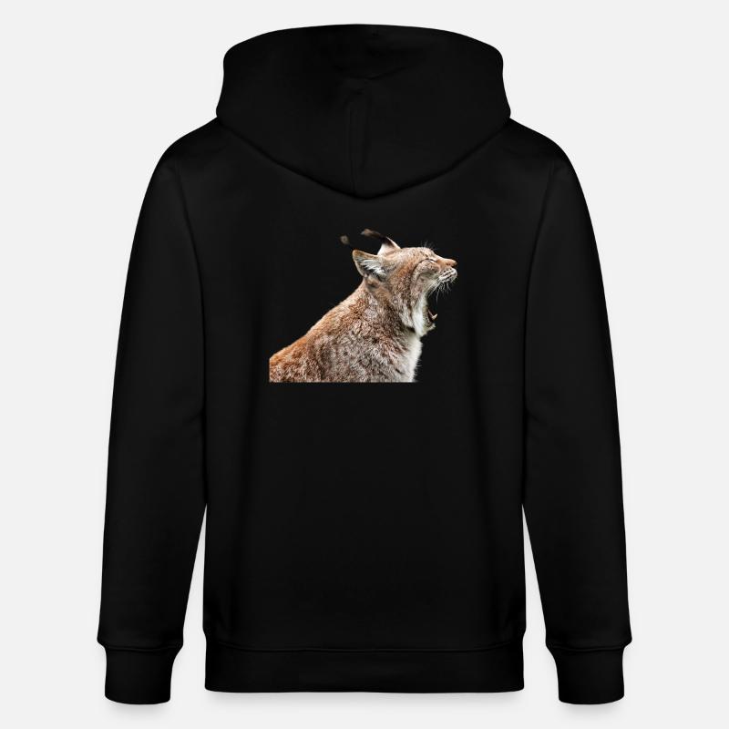 linx luchs cat cat - Stanley/Stella CULTIVATOR  Unisex Organic Hooded Jacket - black